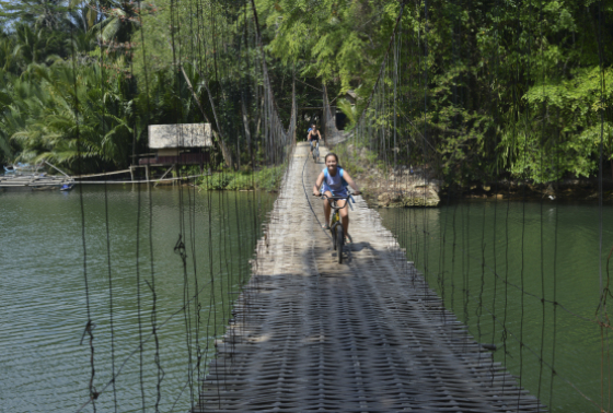 Bicycles free, motorbike RP2,000, cars - prohibited.